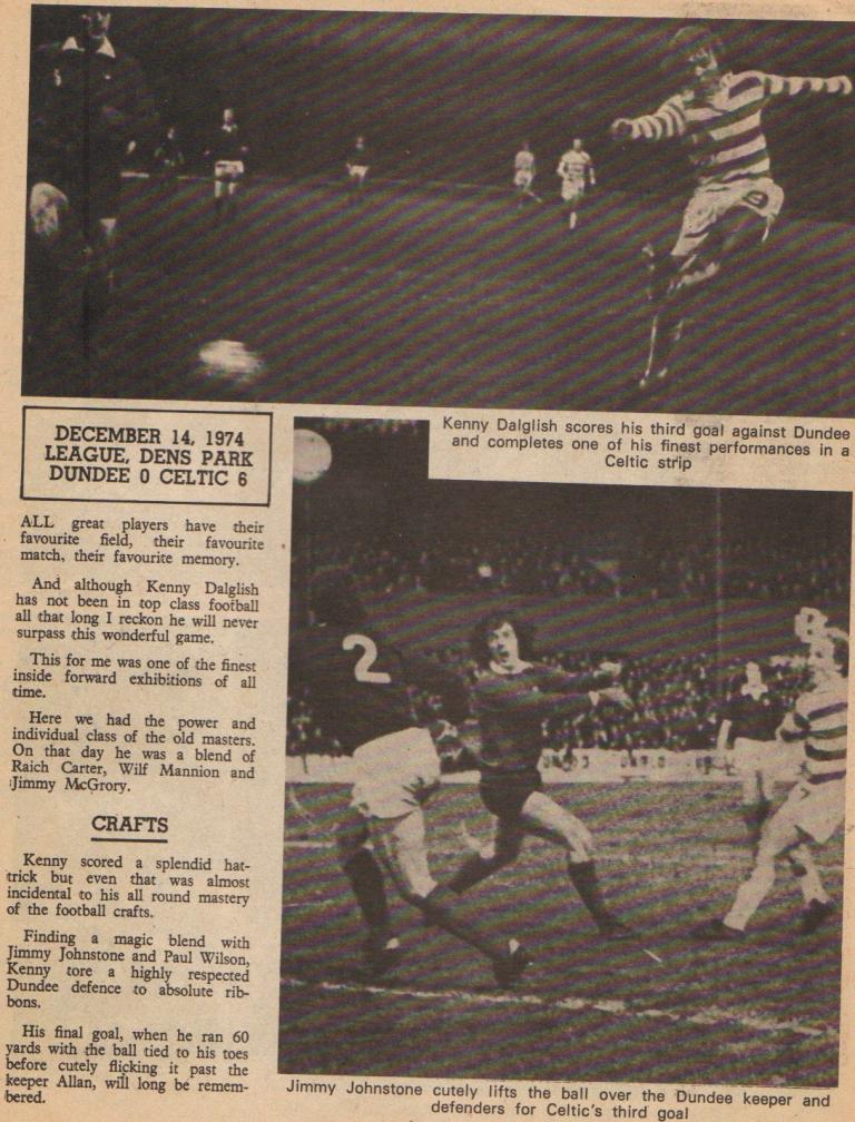 Dundee v Celtic, 14 December 1974