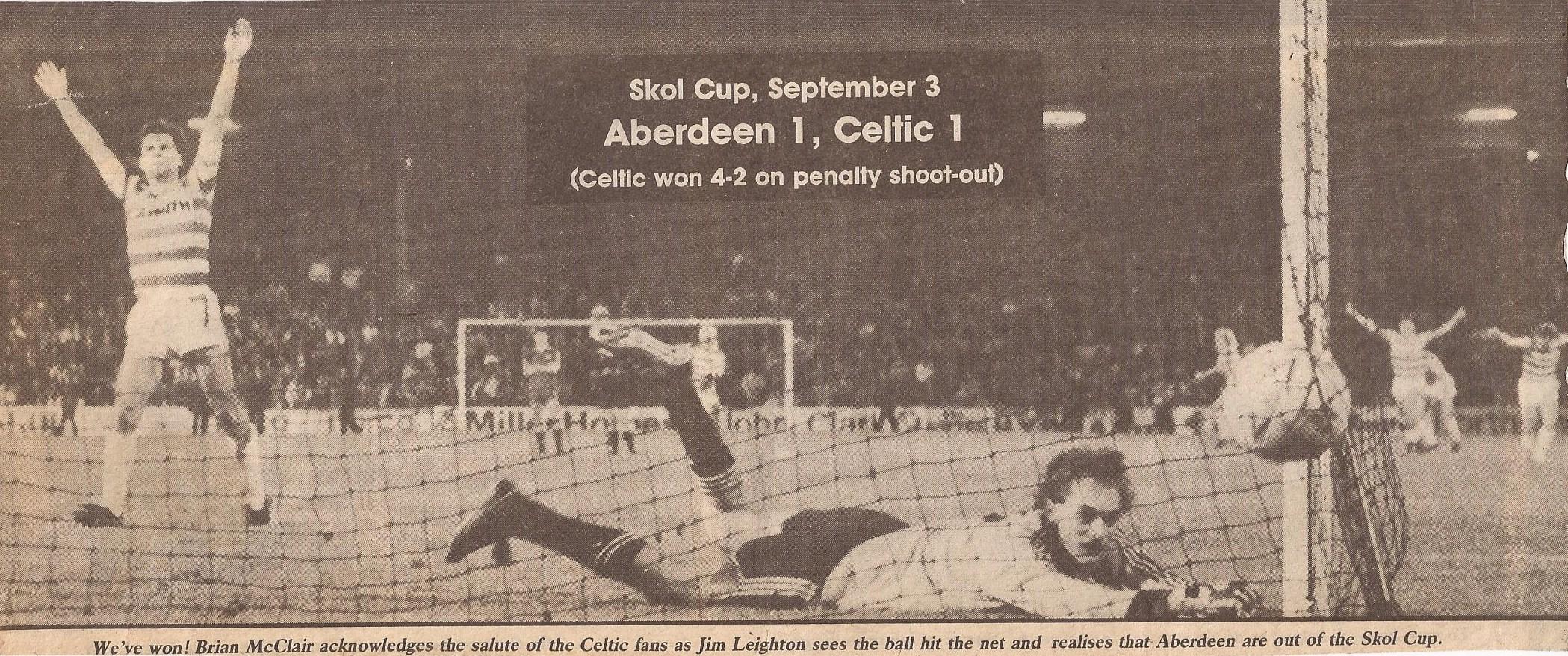 Celtic won a penalty shoot out at Pittodrie 