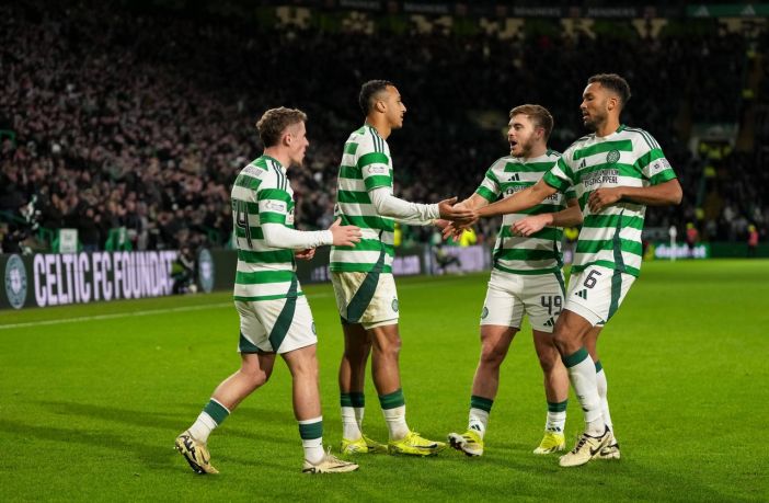 Adam Idah is congratulated