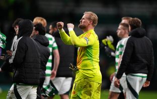 Kasper Schmeichel celebrates