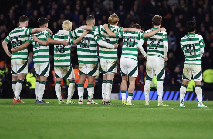 Celtic players at the penalties