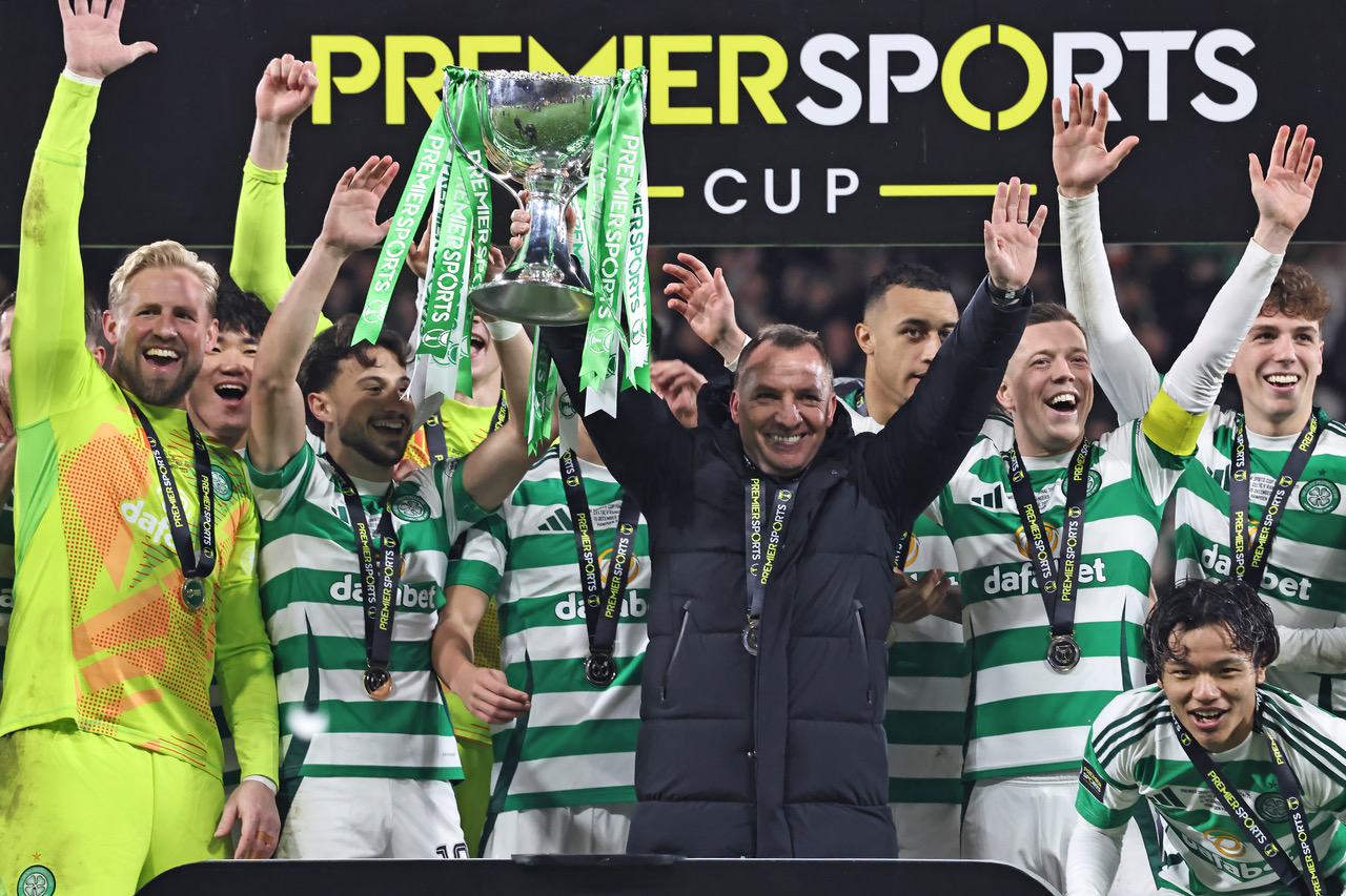 Brendan Rodgers celebrates