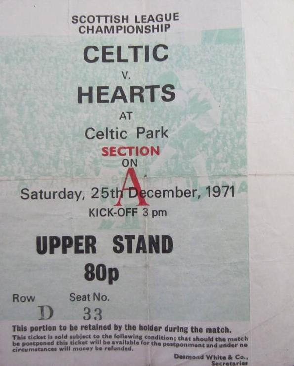 Celtic on Christmas Day 1971