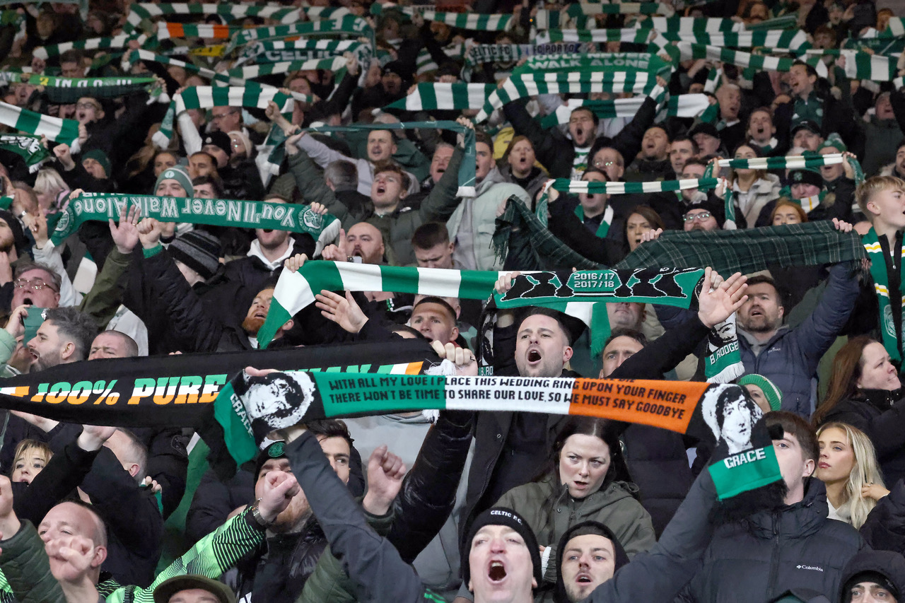 Celtic supporters singing YNWA