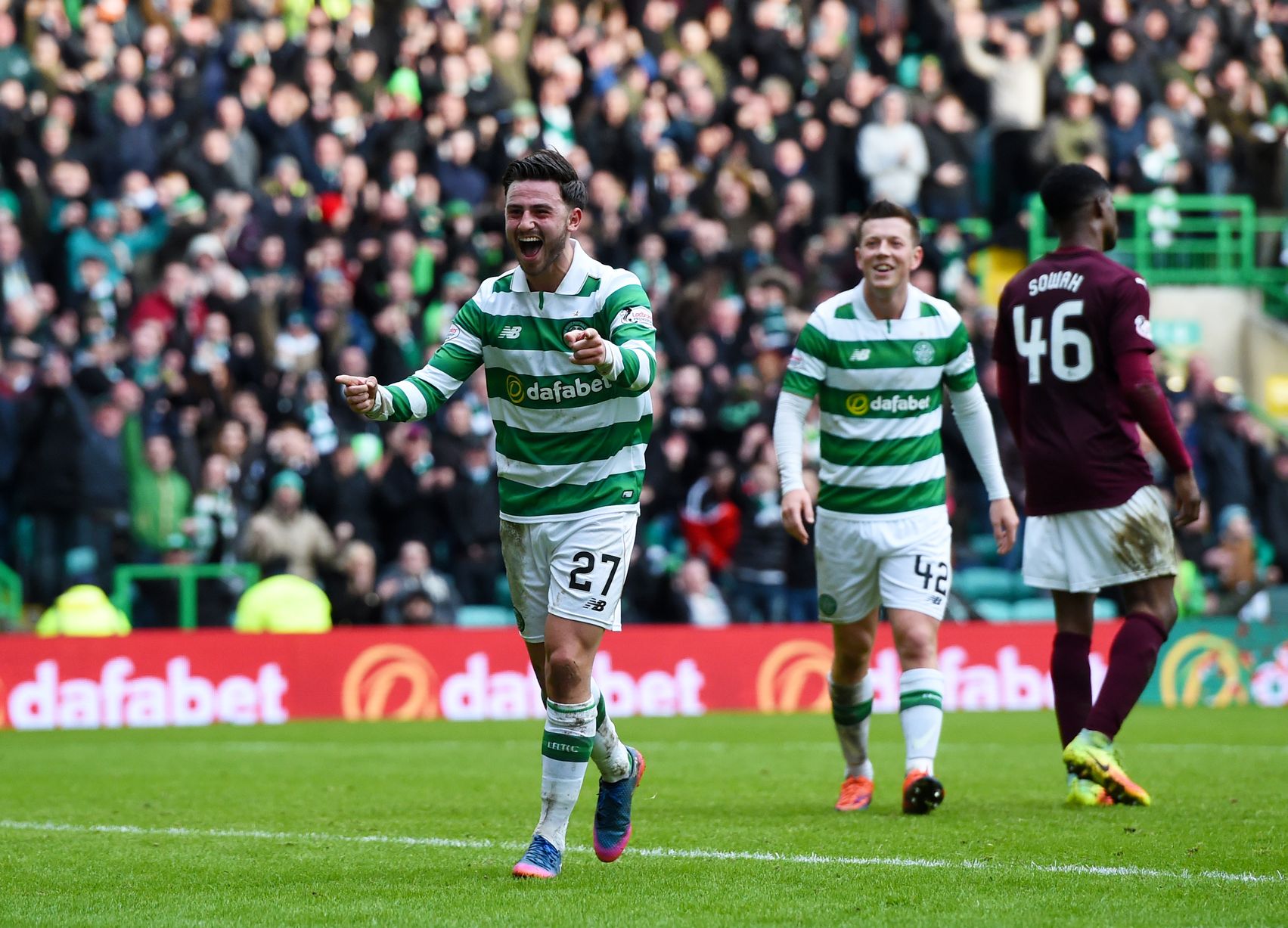 Paddy Roberts celebrates