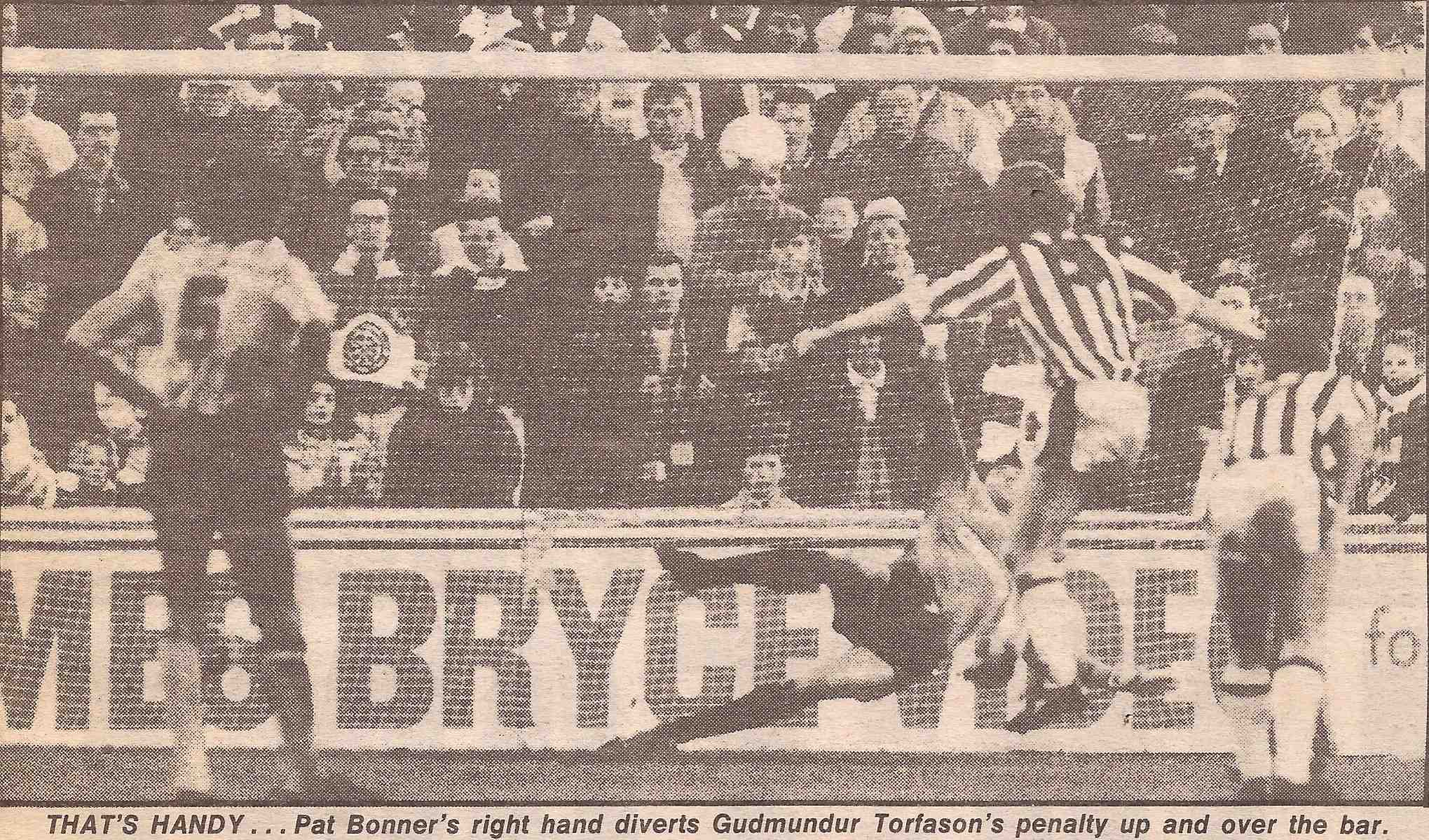 Pat Bonner saves a penalty 