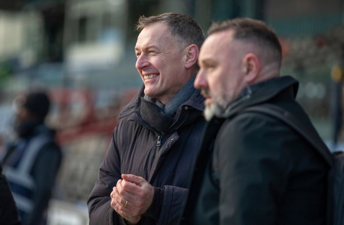Chris Sutton with Kris Boyd ahead of Ross County v Celtic