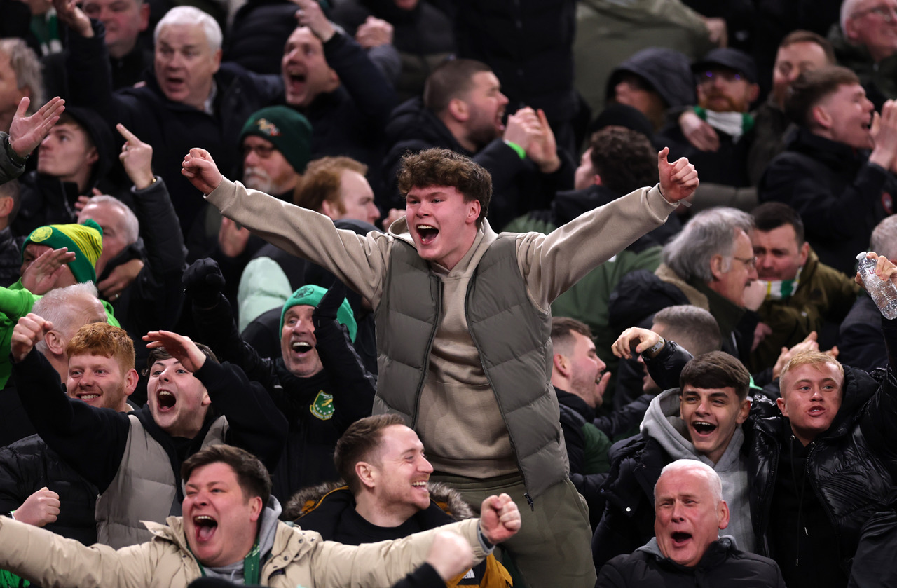 Celtic fans at Villa Park
