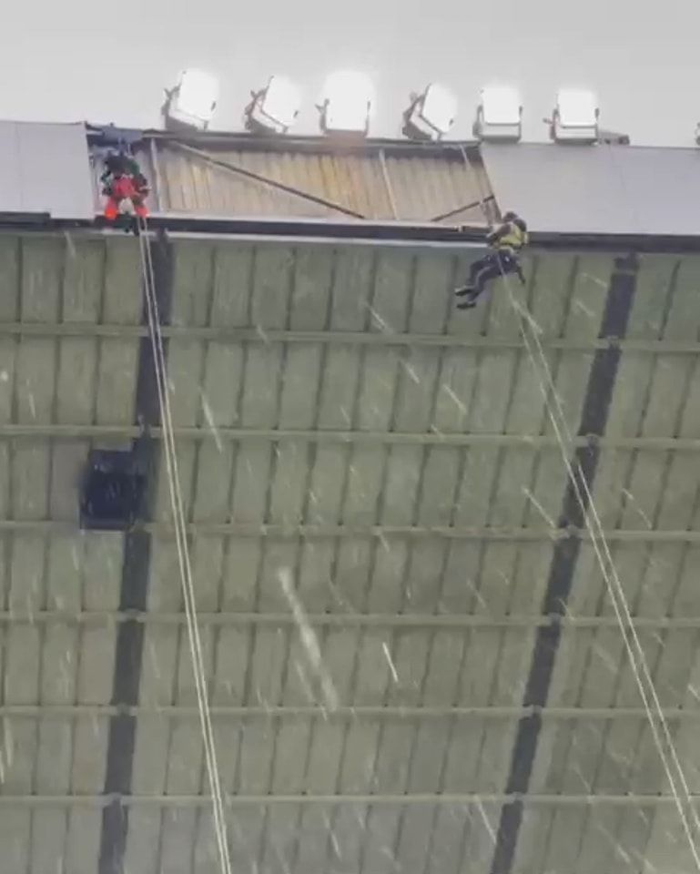 Repair work ongoing at Celtic Park today 