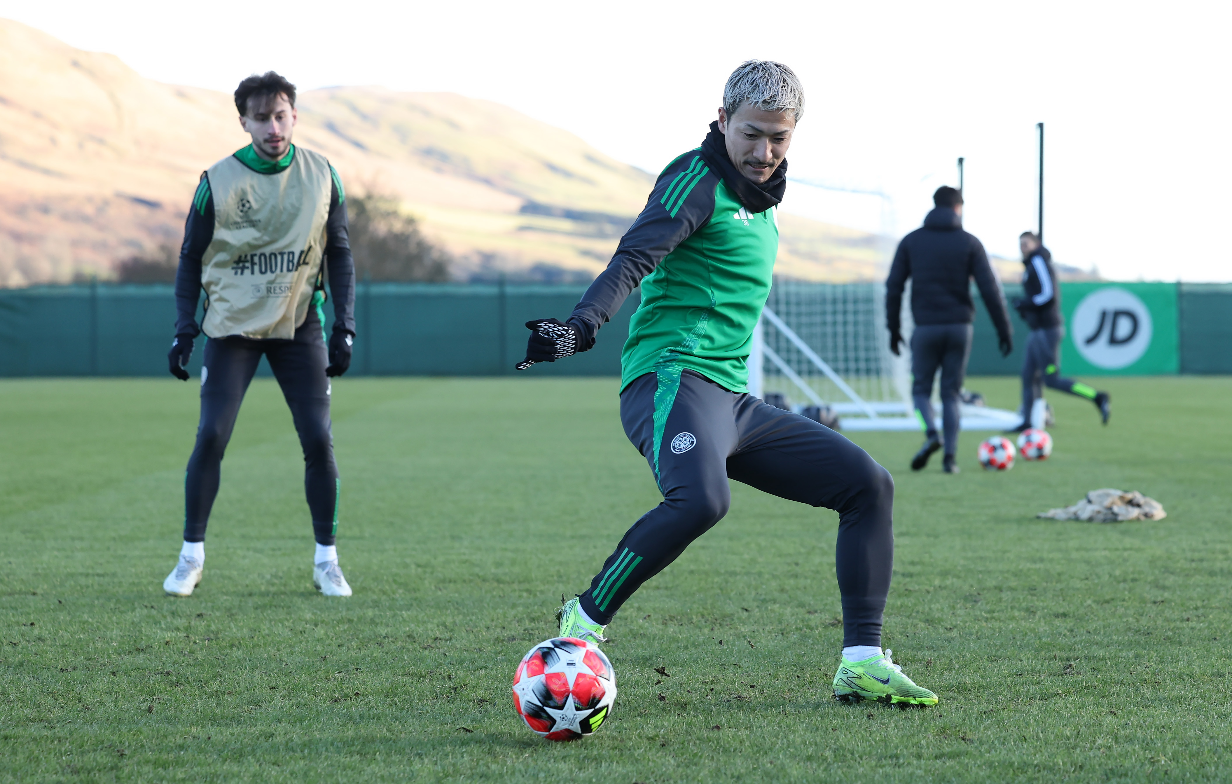 Daizen Maeda of Celtic training