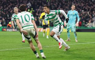 Adam Idah celebrates