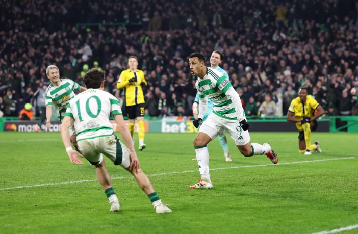 Adam Idah celebrates