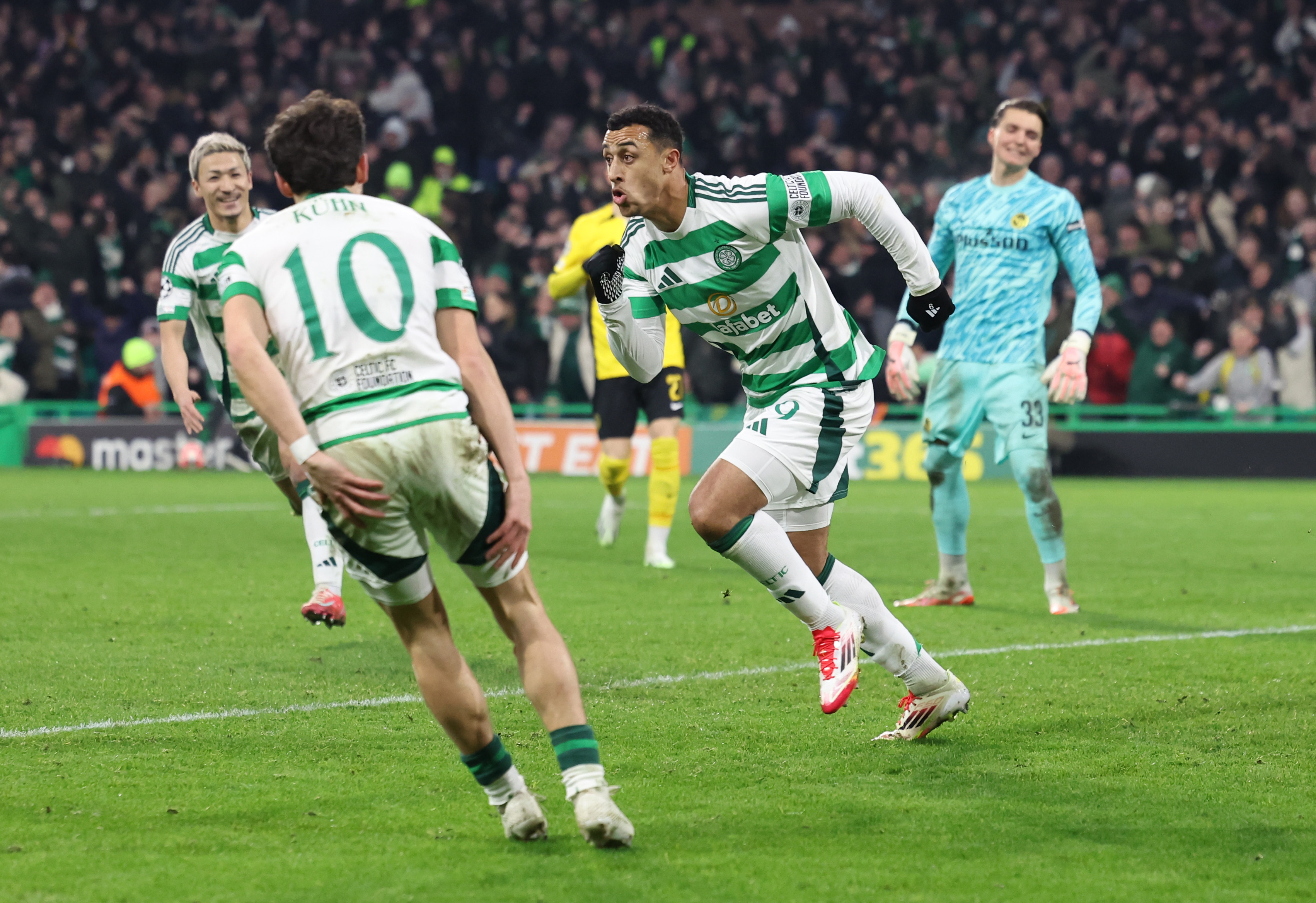 Adam Idah celebrates