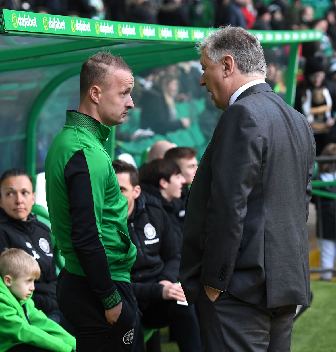 Leigh Griffiths chats with Peter Lawwell 