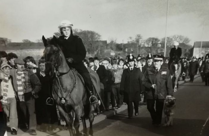 Celtic fans at Berwick in 1981