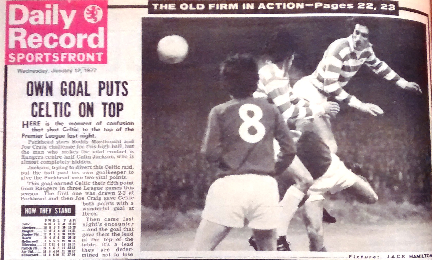 Celtic 1-0 Rangers, 11th January 1977