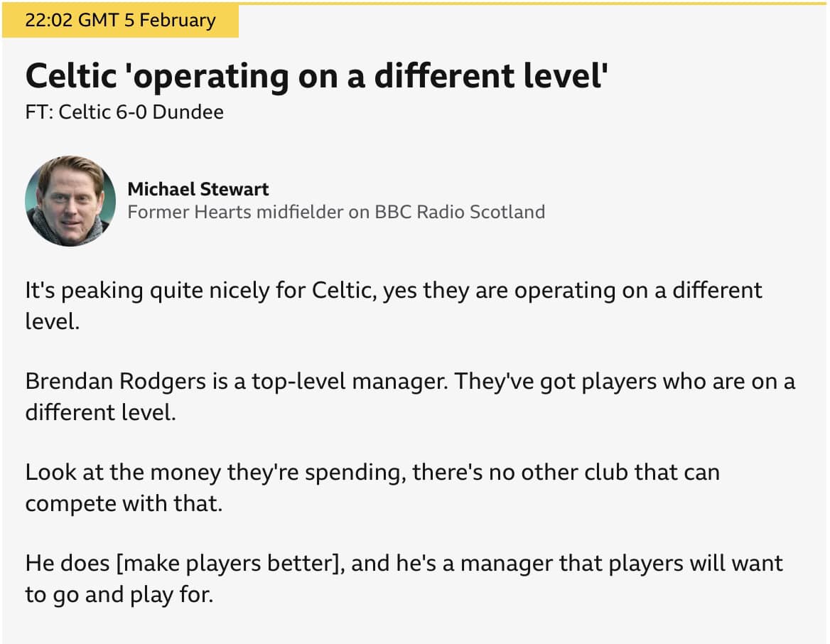 Michael Stewart commenting on BBC Scotland