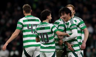 Yang Hyun-Jun of Celtic celebrates