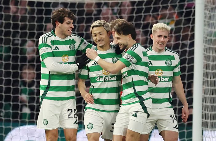 Daizen Maeda celebrates