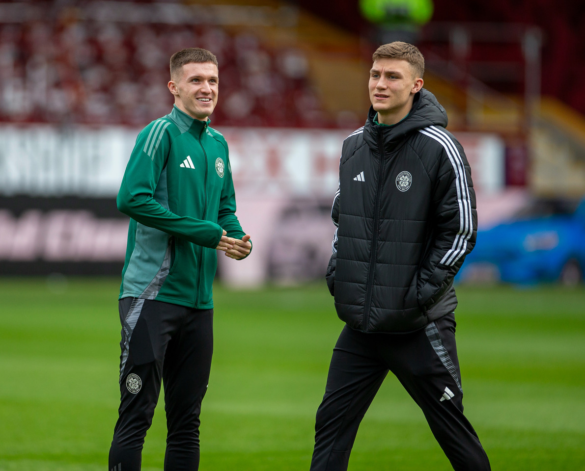 Johnny Kenny with Dane Murray at Fir Park on Sunday.