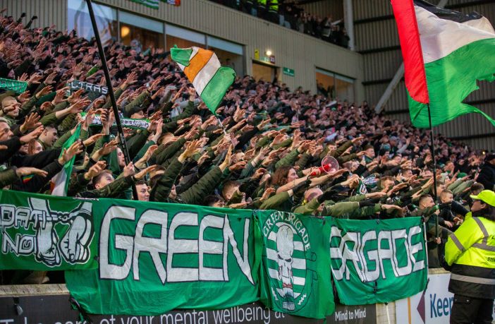 Celtic supporters at For Park.