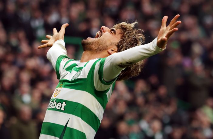 Jota of Celtic celebrates