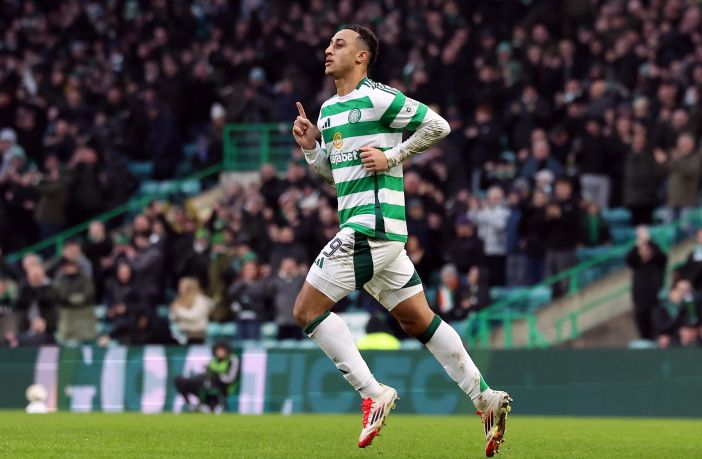 Adam Idah of Celtic celebrates