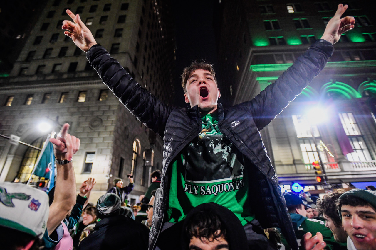 Philadelphia Eagles fans celebrate