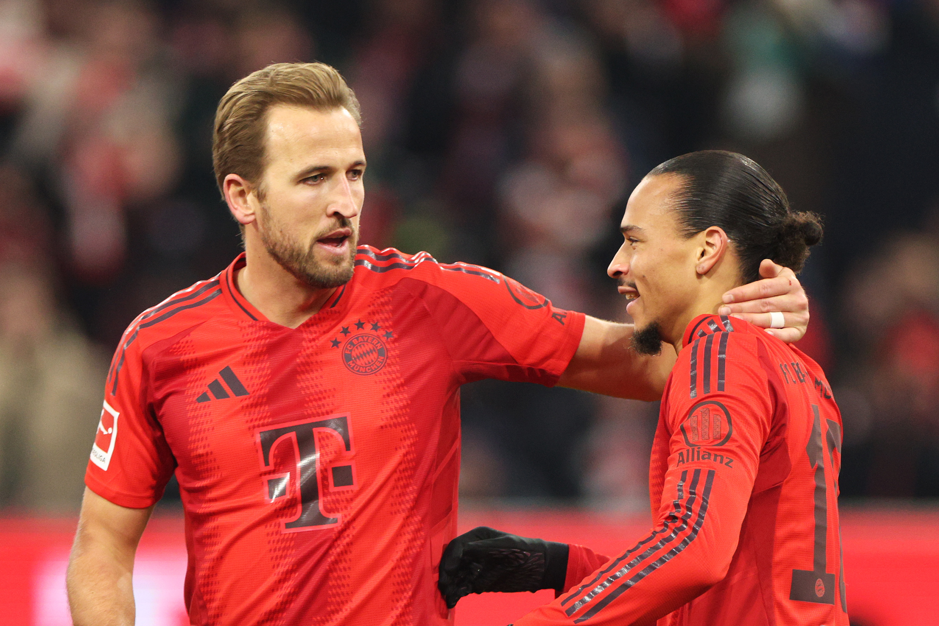 Leroy Sane of Bayern Munich celebrates 
