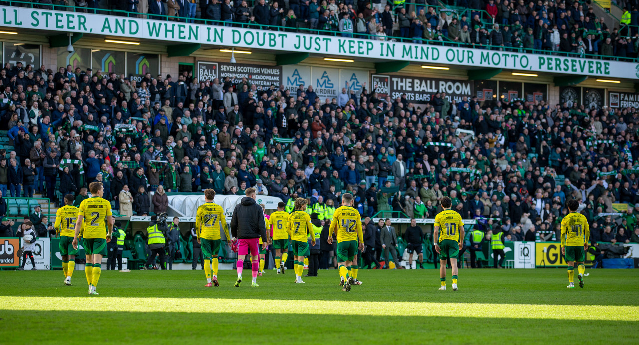 Celtic players at full-time