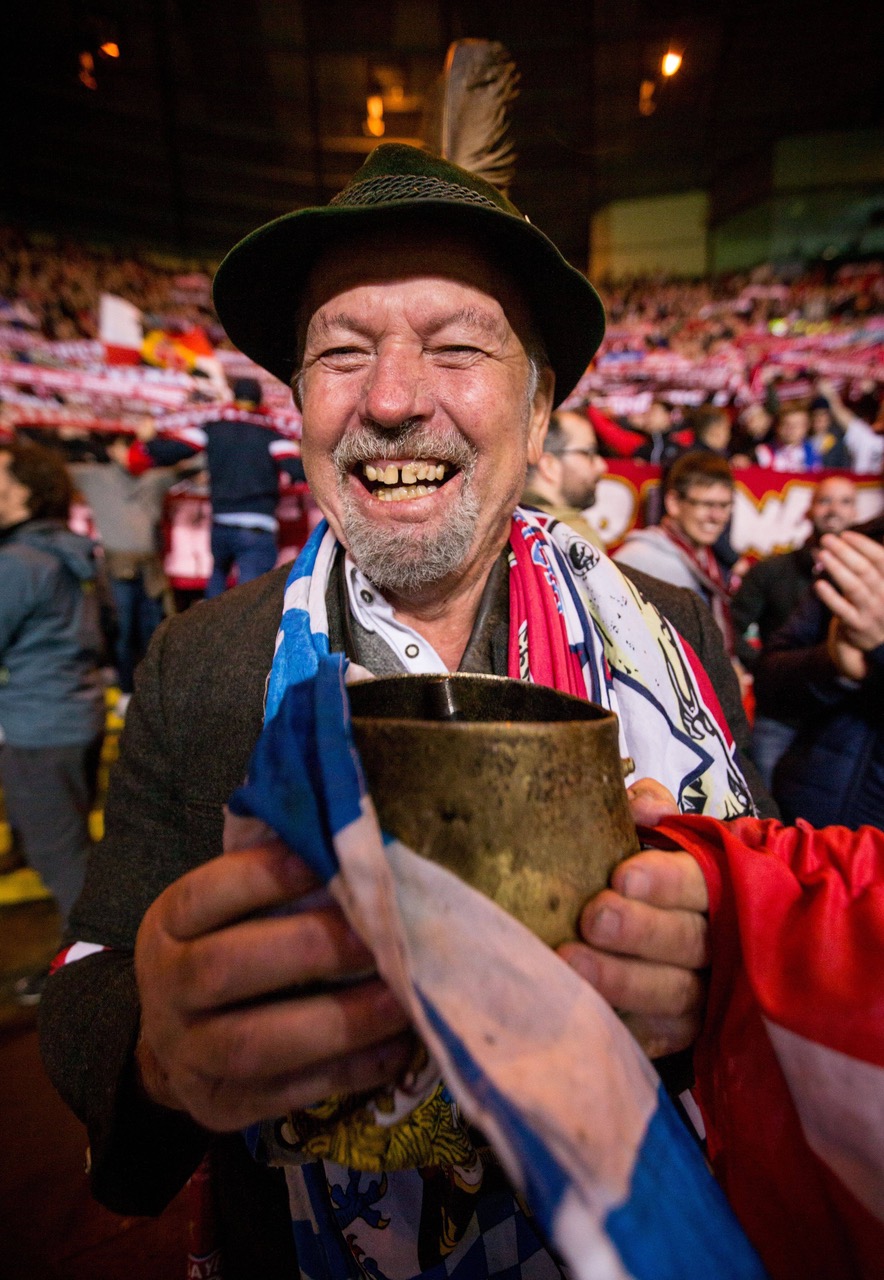 A Bayern Munich fan at Celtic Park