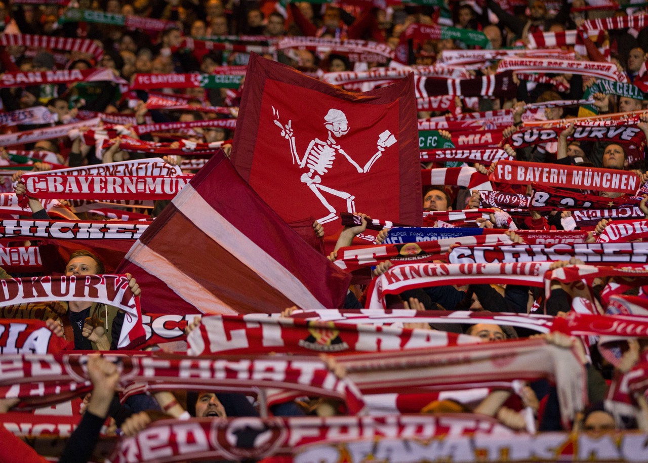Bayern Munich fans at Celtic Park in 2017