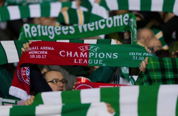 Celtic supporters at Celtic v Bayern Munich match in 2017