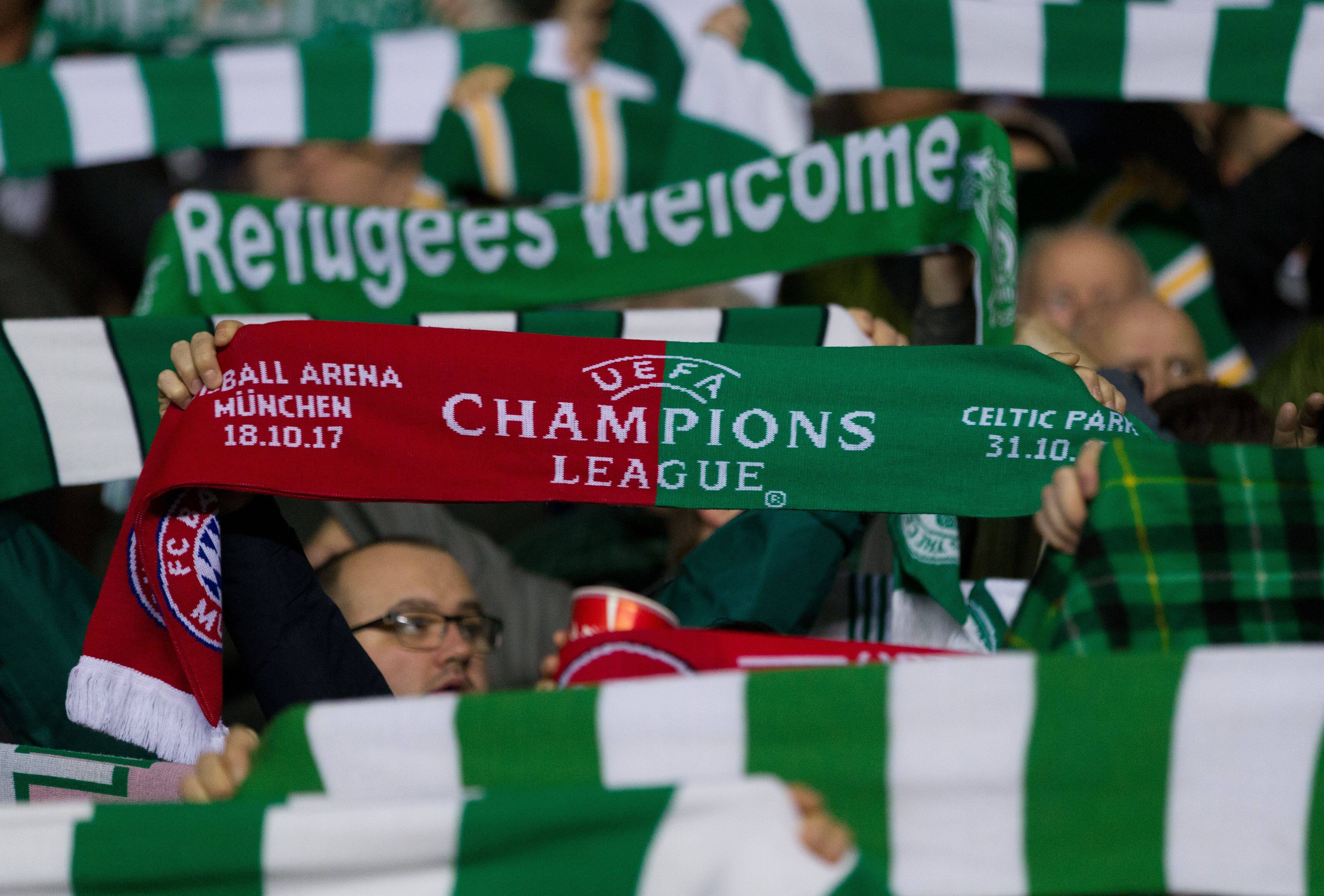 Celtic supporters at Celtic v Bayern Munich match in 2017