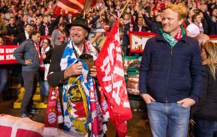 A Bayern Munich fan at Celtic Park 2017