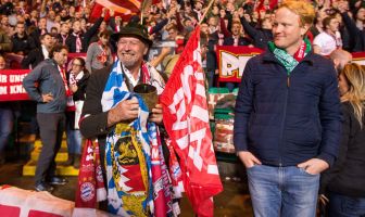 A Bayern Munich fan at Celtic Park 2017