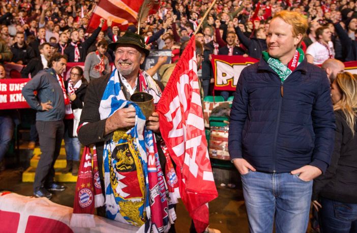 A Bayern Munich fan at Celtic Park 2017