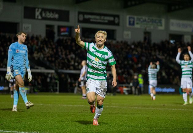 Daizen Maeda celebrates