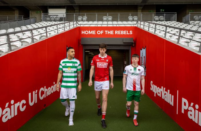 Celtic FC player Adam Idah, Cork hurler Rob Downey and Cork City™s Cathal O™Sullivan.