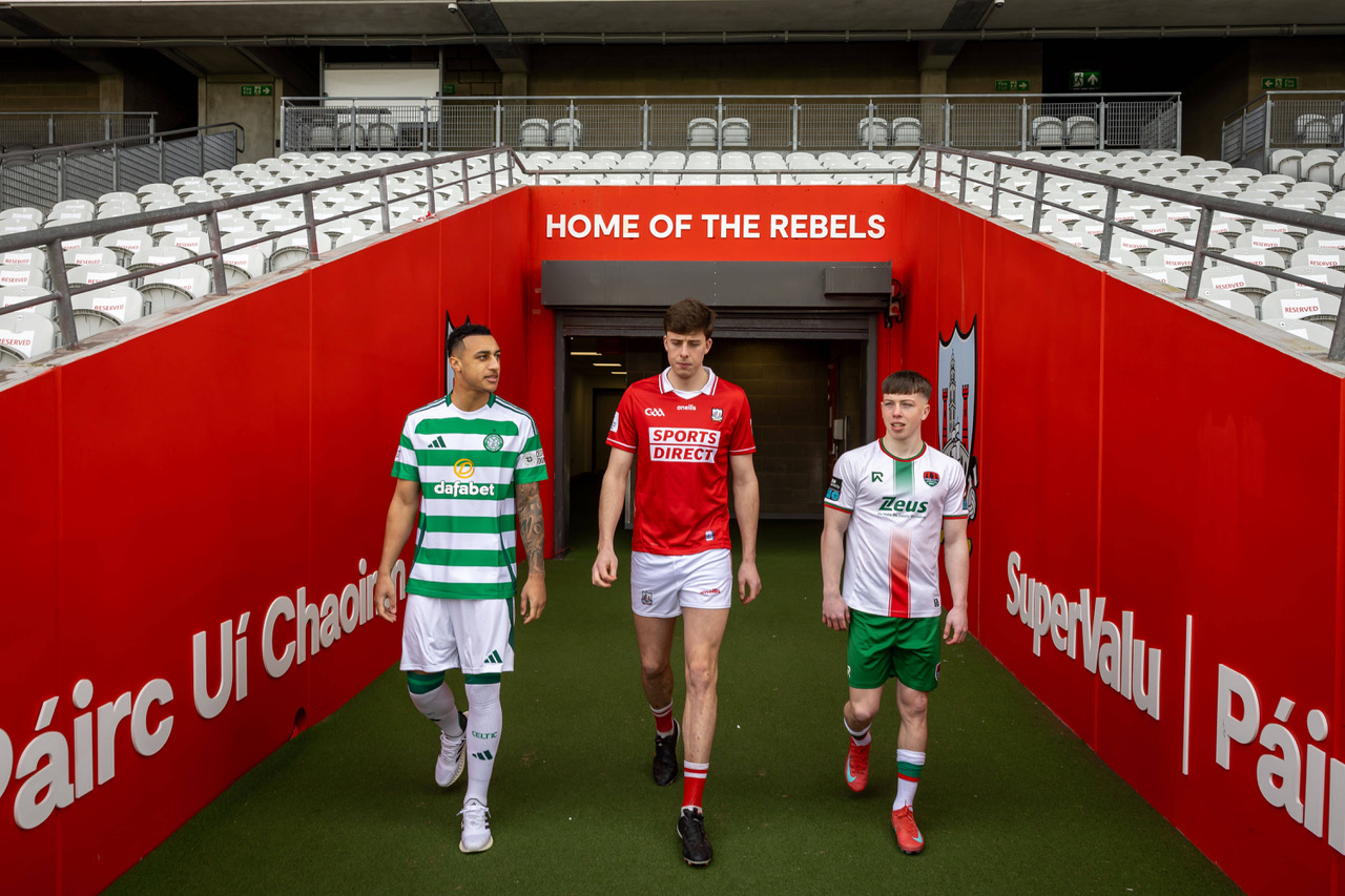 Celtic FC player Adam Idah, Cork hurler Rob Downey and Cork City™s Cathal O™Sullivan. 