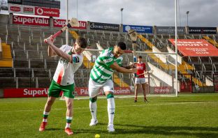 Cork hurler Rob Downey and Celtic FC player Adam Idah
