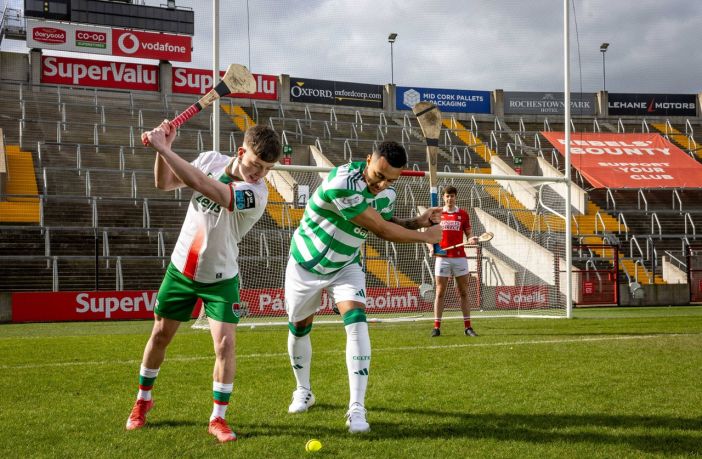 Cork hurler Rob Downey and Celtic FC player Adam Idah