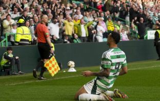 Adam Idah celebrates