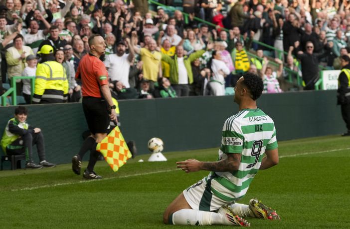 Adam Idah celebrates