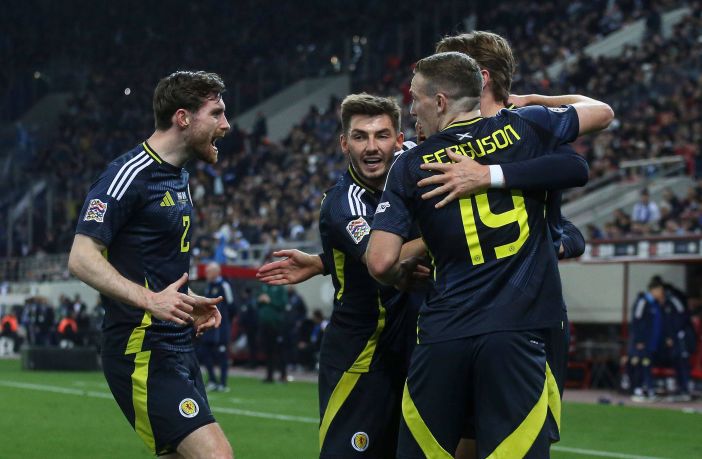 Anthony Ralston celebrates