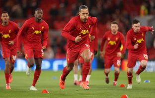 Virgil van Dijk of Liverpool warms up