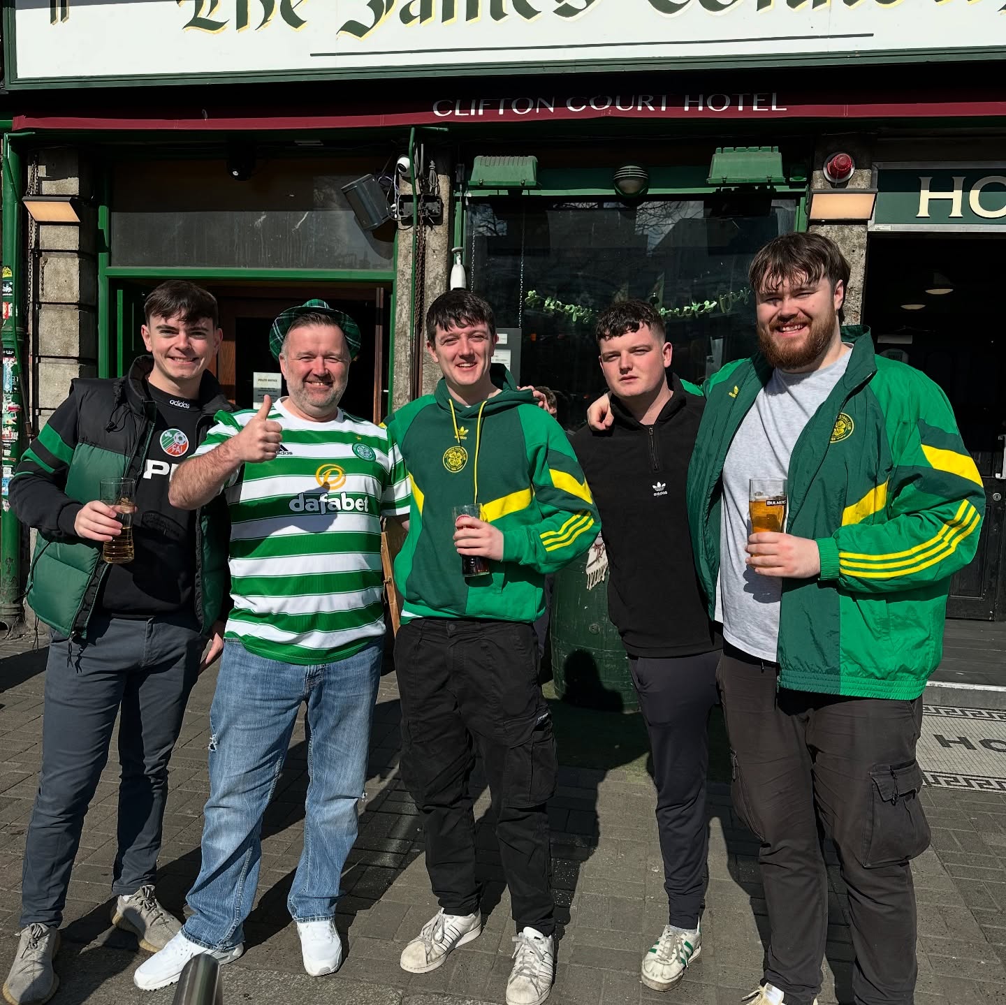 Celtic supporters at James Connolly Pub on Eden Quay, Dublin