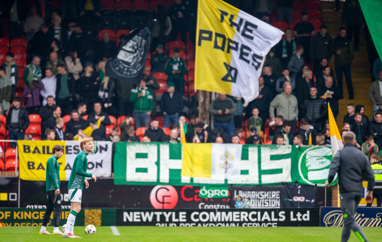 Celtic supporters at Tannadice