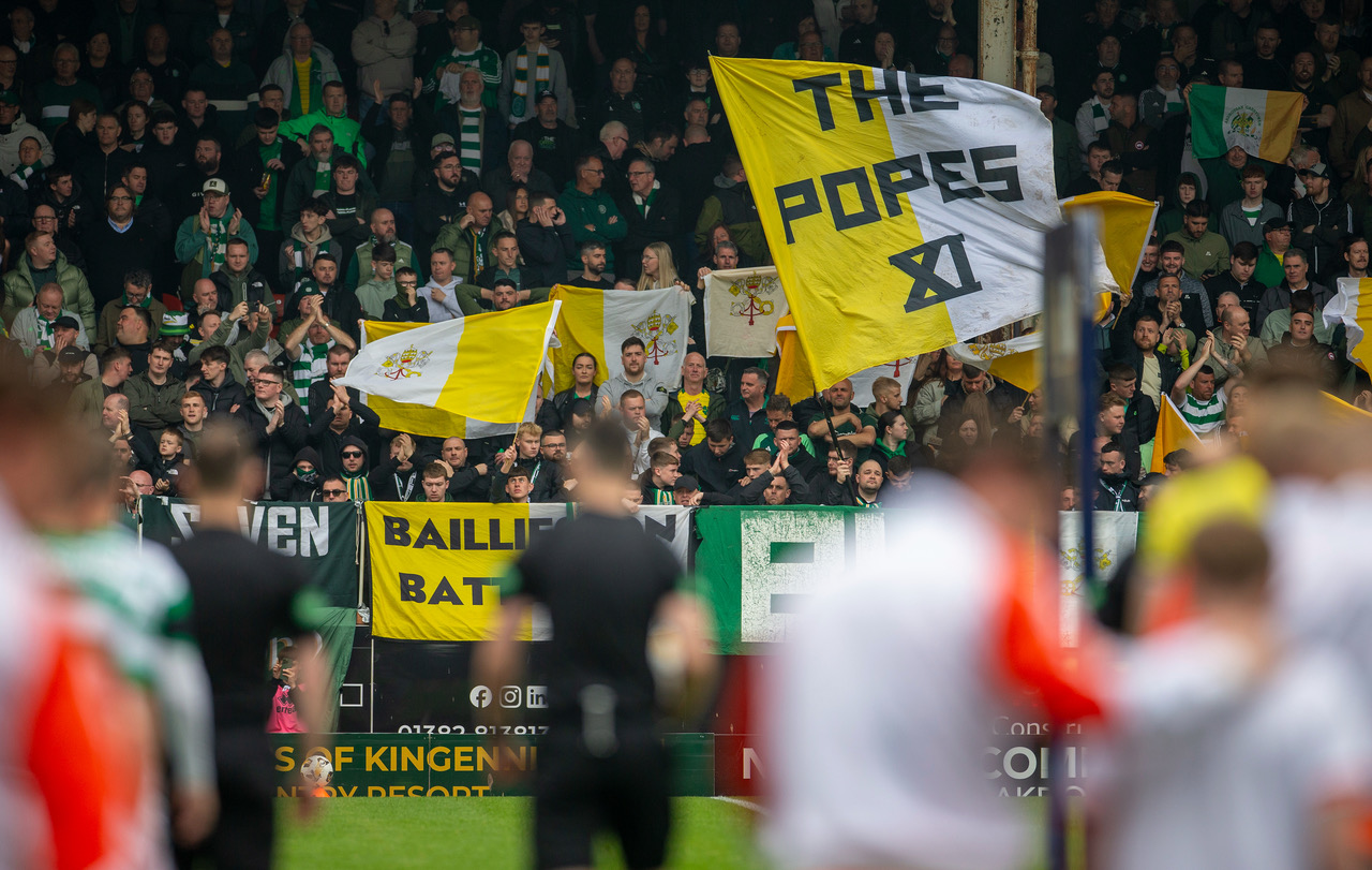 The Pope's XI banner at Tannadice 