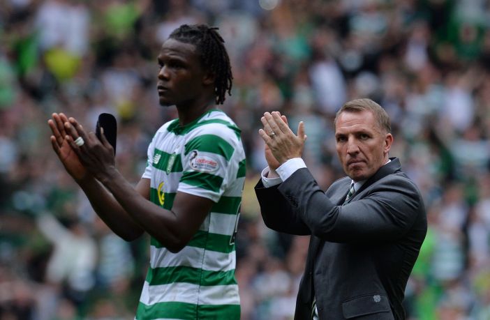 Brendan Rodgers with Dedryck Boyata